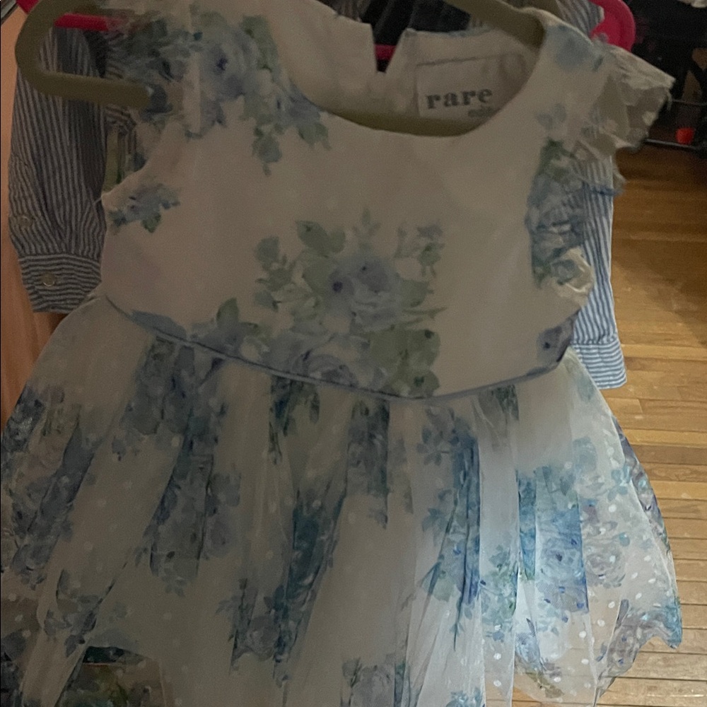 Floral Blue and White Dress